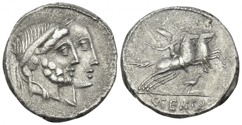 C. Marcius Censorinus, 88 BC. Denarius (Silver, 18 mm, 3.82 g, 1 h), Rome. Jugat...