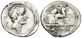 L. Marcius Philippus, 57 BC. Denarius (Silver, 19.5 mm, 3.43 g, 5 h), Rome. ANCVS Diademed head of Ancus Marcius to right; behind his neck, lituus. Re...