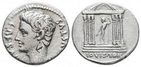 Augustus, 27 BC-AD 14. Denarius (Silver, 19 mm, 3.65 g, 7 h), uncertain Iberian mint, possibly Colonia Patricia, c. 19 BC. AVGVSTVS CAESAR Bare head o...