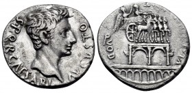 Augustus, 27 BC-AD 14. Denarius (Silver, 18.5 mm, 3.62 g, 4 h), Uncertain Spanish mint (Colonia Patricia?), 17-16 BC. S P Q R CAESARI AVGVSTO Bare hea...