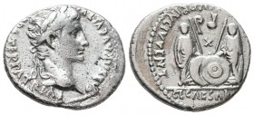 Augustus, 27 BC-AD 14. Denarius (Silver, 19 mm, 3.39 g, 6 h), Lugdunum, 7-6 BC. CAESAR AVGVSTVS DIVI F PATER PATRIAE Laureate head of Augustus to righ...