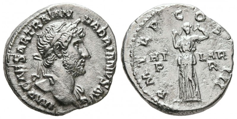 Hadrian, 117-138. Denarius (Silver, 19 mm, 3.28 g, 5 h), Rome, 119-122. IMP CAES...