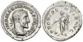 Maximinus I, 235-238. Denarius (Silver, 21 mm, 2.88 g, 4 h), Rome, March 235 - January 236. IMP MAXIMINVS PIVS AVG Laureate, draped and cuirassed bust...