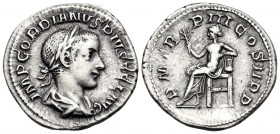 Gordian III, 238-244. Denarius (Silver, 20 mm, 2.84 g, 12 h), Rome, 240. IMP GORDIANVS PIVS FEL AVG Laureate, draped and cuirassed bust of Gordian III...