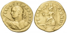 Tacitus, 275-276. Aureus (Gold, 20.5 mm, 4.86 g, 6 h), Serdica, 276. M CL TACITVS P F AVG Heroically nude laureate bust of Tacitus to left, seen from ...