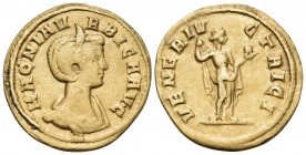 Magnia Urbica, Augusta, 283-285. Aureus (Gold, 21 mm, 4.69 g, 12 h), struck under Carinus , Rome. MAGNIA V-RBICA AVG Diademed and draped bust of Magni...