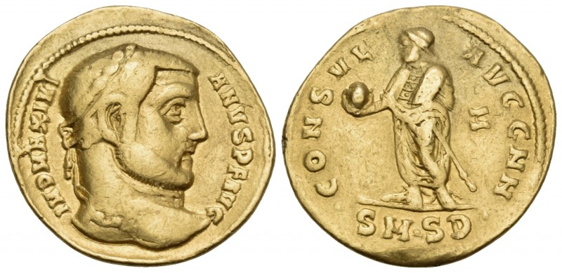 Galerius, 305-311. Aureus (Gold, 20 mm, 5.37 g), Serdica, 305 - 306. IMP MAXIMI-...