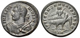 Licinius I, 308-324. Argenteus (Billon, 17 mm, 2.80 g, 12 h), Treveri (Trier), 2nd officina, 318 - 319. IMP LICI-NIVS AVG Laureate, draped and cuirass...