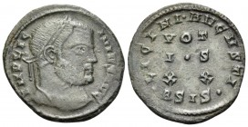 Licinius I, 308-324. Follis (Bronze, 21 mm, 2.66 g, 1 h), Siscia, 2nd officina, 320. IMP LIC-INIVS AVG Laureate head of Licinius to right. Rev. VOT/I•...