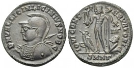 Licinius II, Caesar, 317-324. Follis (Bronze, 20 mm, 2.44 g, 11 h), Heraclea, 3rd officina (Γ), 321 - 324. D N VAL LICIN LICINIVS NOB C helmeted and c...