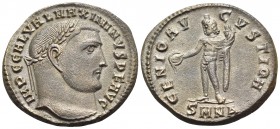 Maximinus II, 310-313. Follis (Billon, 22 mm, 5.60 g, 7 h), Nicomedia, 1st officina (A), 310 - 311. IMP C GAL VAL MAXIMINVS P F AVG Laureate head of M...