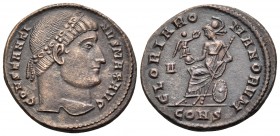 Constantine I, 307/310-337. Follis (Billon, 20 mm, 3.20 g, 6 h), Constantinople, 1st officina, 327. CONSTANTI-NVS MAX AVG Pearl- and rosette-diademed ...