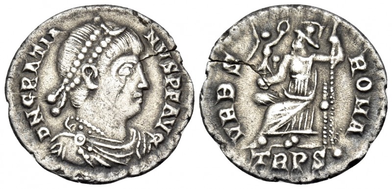 Gratian, 367-383. Siliqua (Silver, 17 mm, 2.12 g, 1 h), Treveri (Trier), 375 - 3...