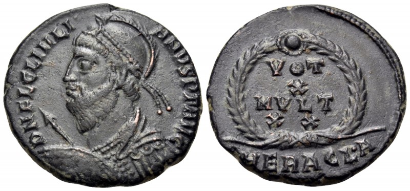 Julian II, 360-363. (Bronze, 19 mm, 3.87 g, 11 h), Heraclea, 1st officina. D N F...