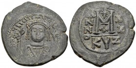 Maurice Tiberius, 582-602. Follis (Bronze, 34 mm, 13.81 g, 6 h), Kyzikos, A = 1st officina, regnal year XX = 20 = 601-2. O N MVRICI TI-BNER PERP AVC C...