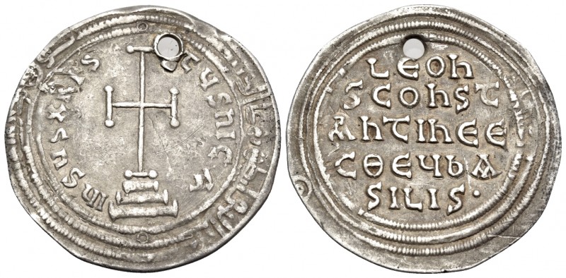 Leo IV the Khazar, with Constantine VI, 775-780. Miliaresion (Silver, 26 mm, 2.1...