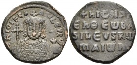 Nicephorus II Phocas, 963-969. Follis (Copper, 25 mm, 8.59 g, 5 h), Constantinople. +ҺICIFR bASIL ROM Facing bust of Nicephorus II Phocas, bearded, we...