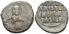 Anonymous Folles, time of Basil II & Constantine VIII, circa 976-1025. Follis (Bronze, 29 mm, 11.86 g, 6 h), Class A2, Constantinople. +EMMA-NOVHΛ/ IC...