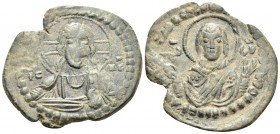 Anonymous Folles, time of Romanus IV, circa 1068-1071. Follis (Bronze, 29 mm, 6.34 g, 5 h), Class G, Constantinople. IC XC Facing bust of Christ Panto...