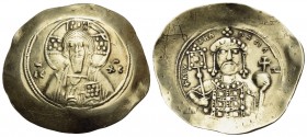 Michael VII Ducas, 1071-1078. Histamenon (Gold, 28 mm, 4.40 g, 6 h), Constantinople. Bust of Christ Pantokrator facing; in field, IC - XC. Rev. +MIX-A...