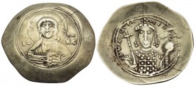 Nicephorus III Botaniates, 1078-1081. Histamenon (Electrum, 31 mm, 4.29 g, 6 h), Constantinople. Bust of Christ Pantokrator facing; in field, IC - XC....