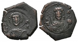 Manuel I Comnenus, 1143-1180. Half Tetarteron (Copper, 16 mm, 1.99 g, 5 h), type B, uncertain mint in Greece, 1152 - circa 1160. O ΓE/ΩP-ΓI/OC Nimbate...