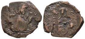 Alexius III Angelus-Comnenus, 1195-1203. Tetarteron (Bronze, 21 mm, 3.86 g, 7 h), Constantinople, 1195-1197. MTHP - ΘY Theotokos Hagiosoritissa,orans,...