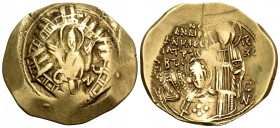 Andronicus II Palaeologus, 1282-1328. Hyperpyron (Gold, 21.5 mm, 4.03 g, 6 h), Constantinople, 1282-1294. Bust of the Virgin orans within the city wal...