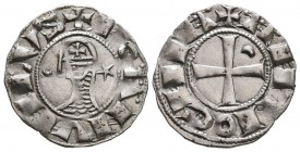 CRUSADERS. Antioch. Bohémond III, 1163-1201. Denier (Silver, 18 mm, 1.02 g, 12 h). +B(•)ANVNDVS (A decorated with four pellets and the N with triple c...