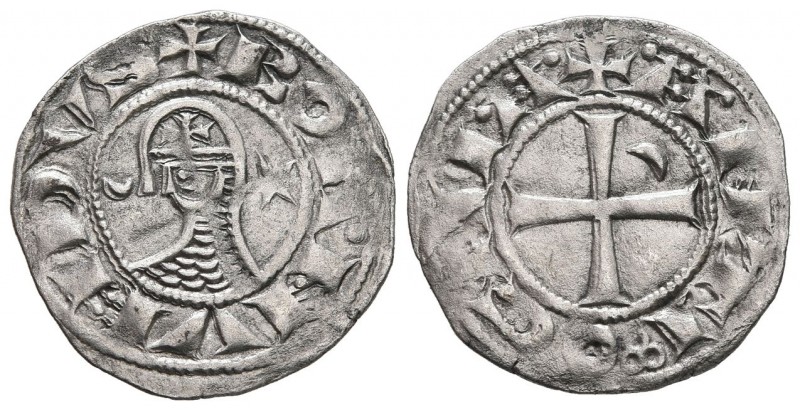 CRUSADERS. Antioch. Bohémond III, 1163-1201. Denier (Silver, 19 mm, 0.91 g, 1 h)...