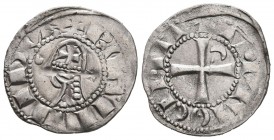 CRUSADERS. Antioch. Bohémond IV, 1201-1233. Denier (Silver, 19 mm, 0.87 g, 9 h). +B(•)AIIVIIDVS Helmeted and mailed bust of Bohémond IV to left, flank...
