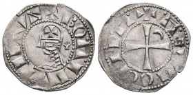 CRUSADERS. Antioch. Bohémond IV, 1201-1216. Denier (Silver, 19 mm, 1.00 g, 8 h). +BOAMVIIDVS Helmeted and mailed bust of Bohémond IV to left; to right...