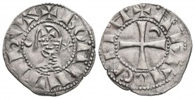 CRUSADERS. Antioch. Bohémond IV, 1201-1216. Denier (Silver, 18 mm, 0.91 g, 1 h). +BOAIIVIIDVS Helmeted and mailed bust of Bohémond IV to left, flanked...