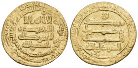 ISLAMIC, 'Abbasid Caliphate. Al-Mutawakkil, AH 232-247 / AD 847-861. Dinar (Gold, 20.5 mm, 4.01 g, 4 h), citing the heir al-Mu'tazz, Misr (Cairo) mint...