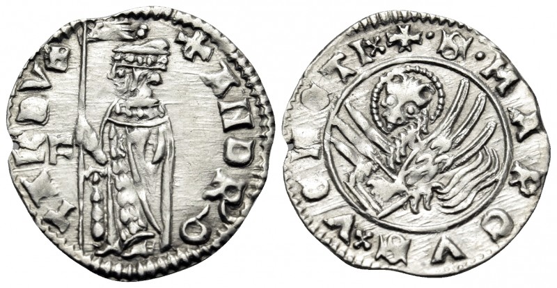 ITALY. Venice. Andrea Contarini, 1367-1382. Soldino (Silver, 15 mm, 0.51 g, 6 h)...