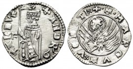 ITALY. Venice. Andrea Contarini, 1367-1382. Soldino (Silver, 15 mm, 0.51 g, 6 h), 60th Doge, Filippo Barbarigo, mintmaster, 1370-1372. •+ANDR' Q-TAR• ...