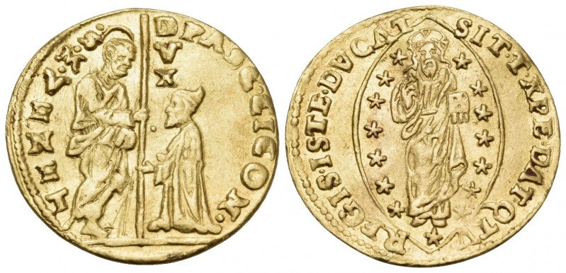 ITALY. Venice. Pasqual Cicogna, 1585-1595. Zecchino (Gold, 20.5 mm, 3.50 g, 12 h...