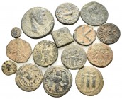 MISCELLANIA. Circa 1st - 9th century AD. (Bronze, 63.00 g). A varied lot of Fifteen coins: Roman Imperial, Provincial and Islamic, as well as one Byza...