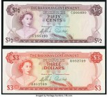 Bahamas Bahamas Government 1/2 Dollar; 3 Dollars 1965 Pick 17a; 19a Two Examples Uncirculated; About Uncirculated. 

HID09801242017

© 2020 Heritage A...