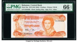 Bahamas Central Bank 5 Dollars 1974 (ND 1984) Pick 45a PMG Gem Uncirculated 66 EPQ. 

HID09801242017

© 2020 Heritage Auctions | All Rights Reserved