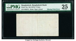 Bangladesh Bangladesh Bank 5 Taka ND (1973) Pick 13a Missing Print Error PMG Very Fine 25. Spindle and staple holes at issue. 

HID09801242017

© 2020...