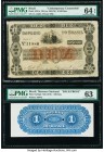 Brazil Thesouro Nacional 10; 1 Mil Reis ND (ca. 1852-70); ND (1870) Pick A231x; A244p2 Contemporary Counterfeit; Back Proof Two Examples PMG Choice Un...
