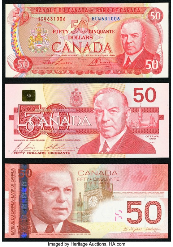 Canada Bank of Canada $50 1975; 1988; 2004 Pick 90a BC-51a; BC-59b; BC-65b Three...