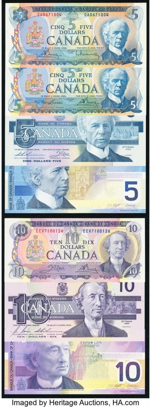 Canada Bank of Canada Group Lot of 7 Examples Very Fine-Uncirculated. One $10 ex...