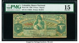 Colombia Banco Nacional de la Republica de Colombia 5 Pesos 9.1886 Pick 194 PMG Choice Fine 15. Edge piece missing.

HID09801242017

© 2020 Heritage A...