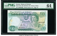 Jersey States of Jersey 10 Pounds ND (1976-88) Pick 13b PMG Choice Uncirculated 64. 

HID09801242017

© 2020 Heritage Auctions | All Rights Reserved