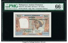 Madagascar Institut d'Emission 50 Francs = 10 Ariary ND (1961) pick 51a PMG Gem Uncirculated 66 EPQ. 

HID09801242017

© 2020 Heritage Auctions | All ...