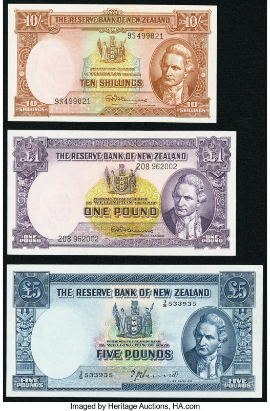 New Zealand Reserve Bank of New Zealand 10 Shillings 1; 5; Pounds ND (1960-67) P...