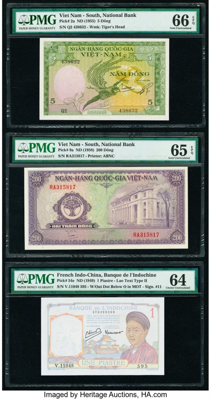 South Vietnam National Bank of Viet Nam 5; 200 Dong; ND (1955); ND (1958); Pick ...