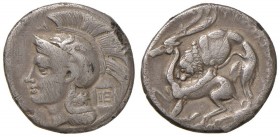 LUCANIA Velia - Statere (circa 280 a.C.) Testa di Atena a s. - R/ Leone attacca un cervo - ANS 1400 AG (g 7,22)
MB